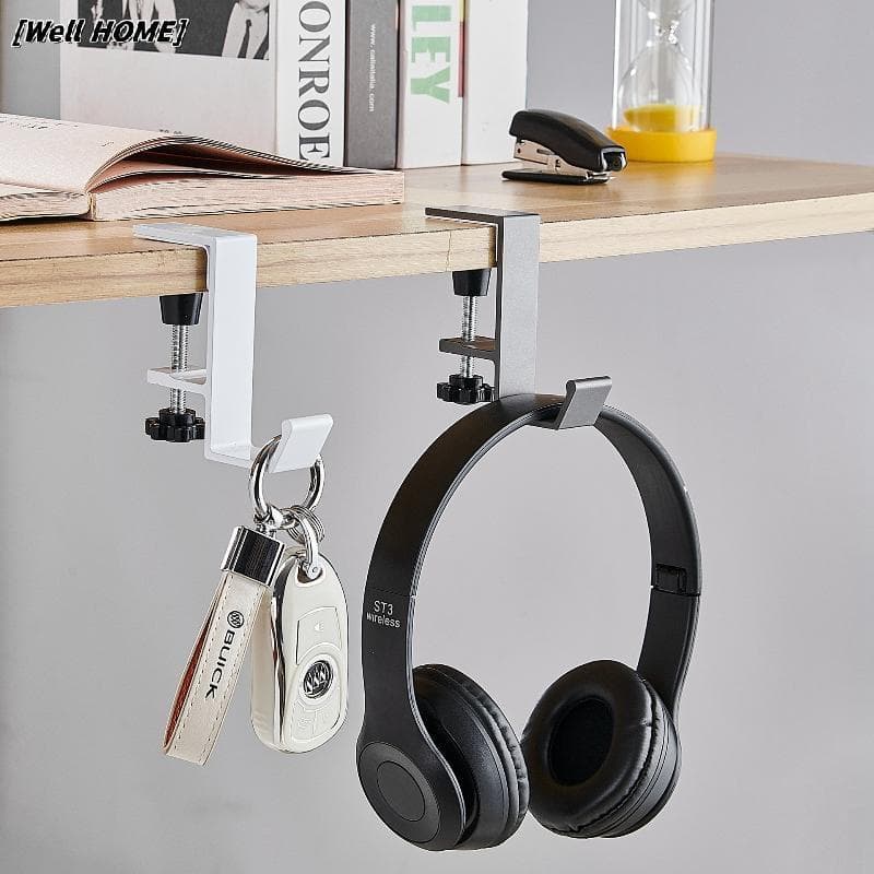 [Well HOME] Borda De Mesa Multifuncional Gancho Duplo De Bolsa De Suspensão Sem Perfurações Cabide Ajustável Suporte De