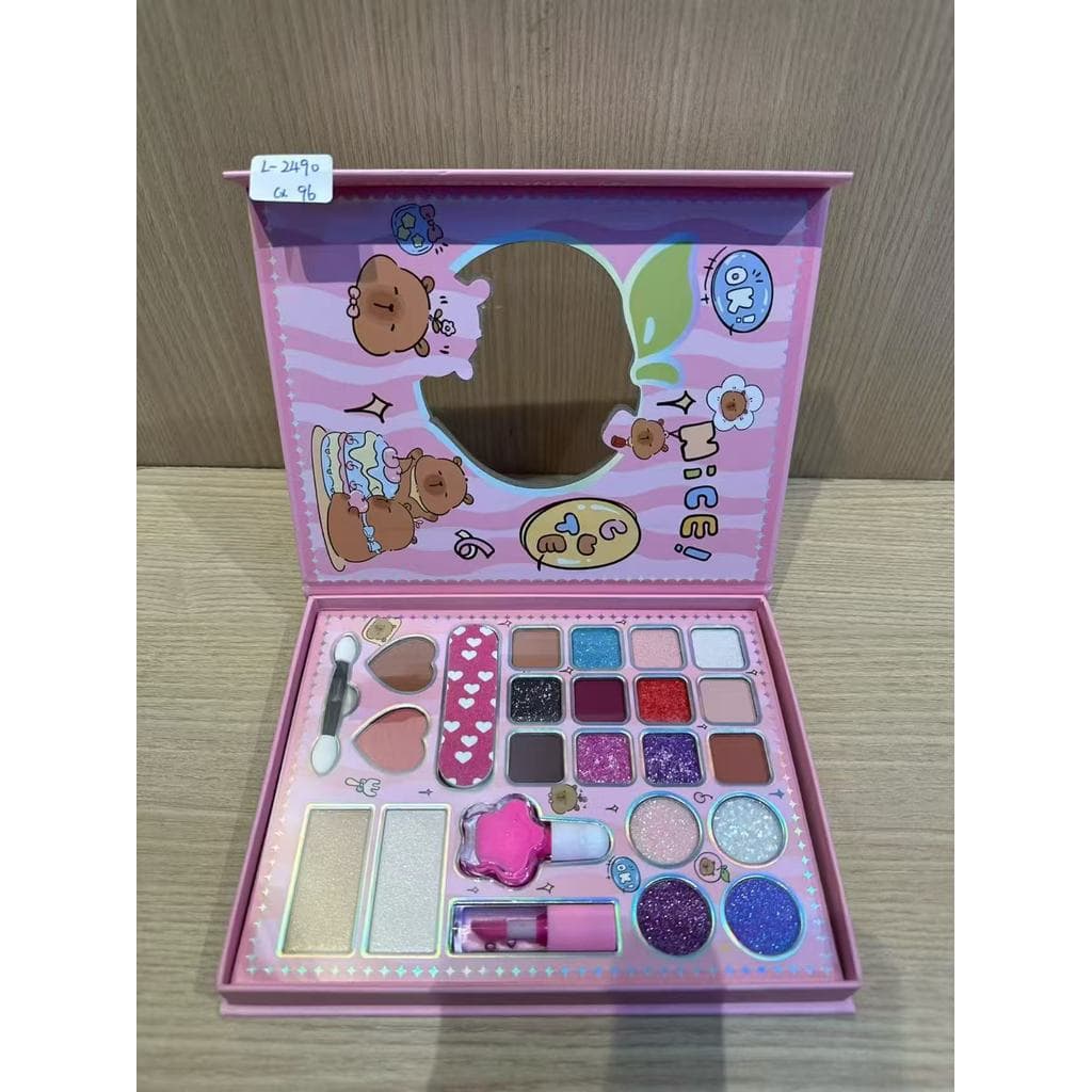 Kit De Maquiagem CAPIVARA  Infantil Conjunto De Acessórios De Maquiagem Com Espelho