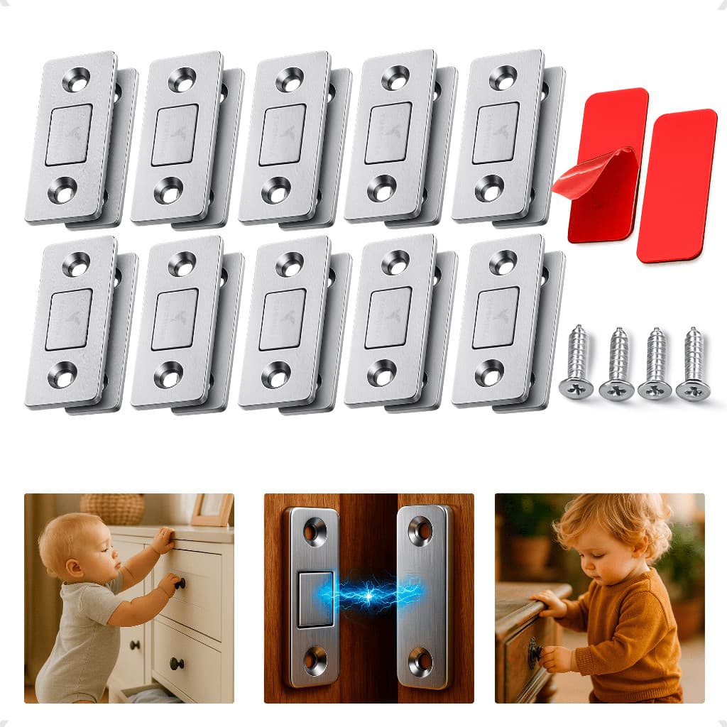 Fecho Imã Porta Armário Magnético Ultra Forte Kit Potente Gaveta Tranca Fechadura