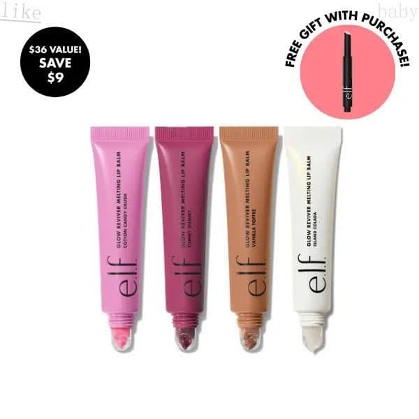 e.l.f. Batom Radiant Color Melt 4-Pack - Island Colada, Marshmallow Crush, Vanilla Toffee, Delicious Gummy - Fácil de Ap