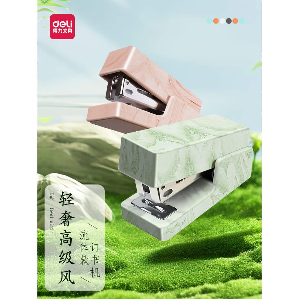 Deli Novo Grampeador Sai Grampeador Fluido Natural Estudantes Usam Mini Grampeador Pequeno Natural Uso de Escritório Por