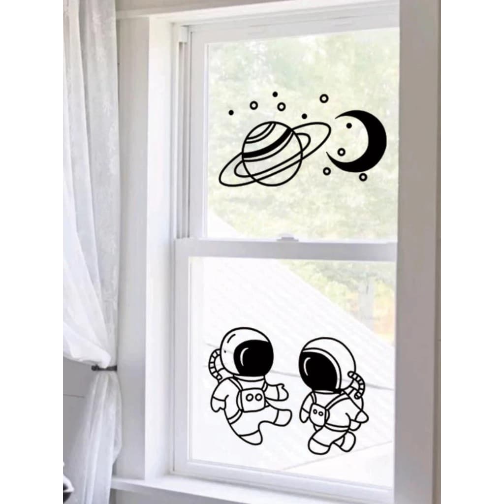 Spaceman dos desenhos animados único criativo diversão adesivos de parede quarto das crianças cabeceira sala estar fundo