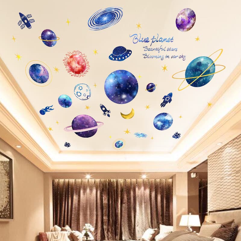 3D tridimensional adesivos de parede telhado telhado teto adesivos papel de parede auto-adesivo decoração do telhado céu