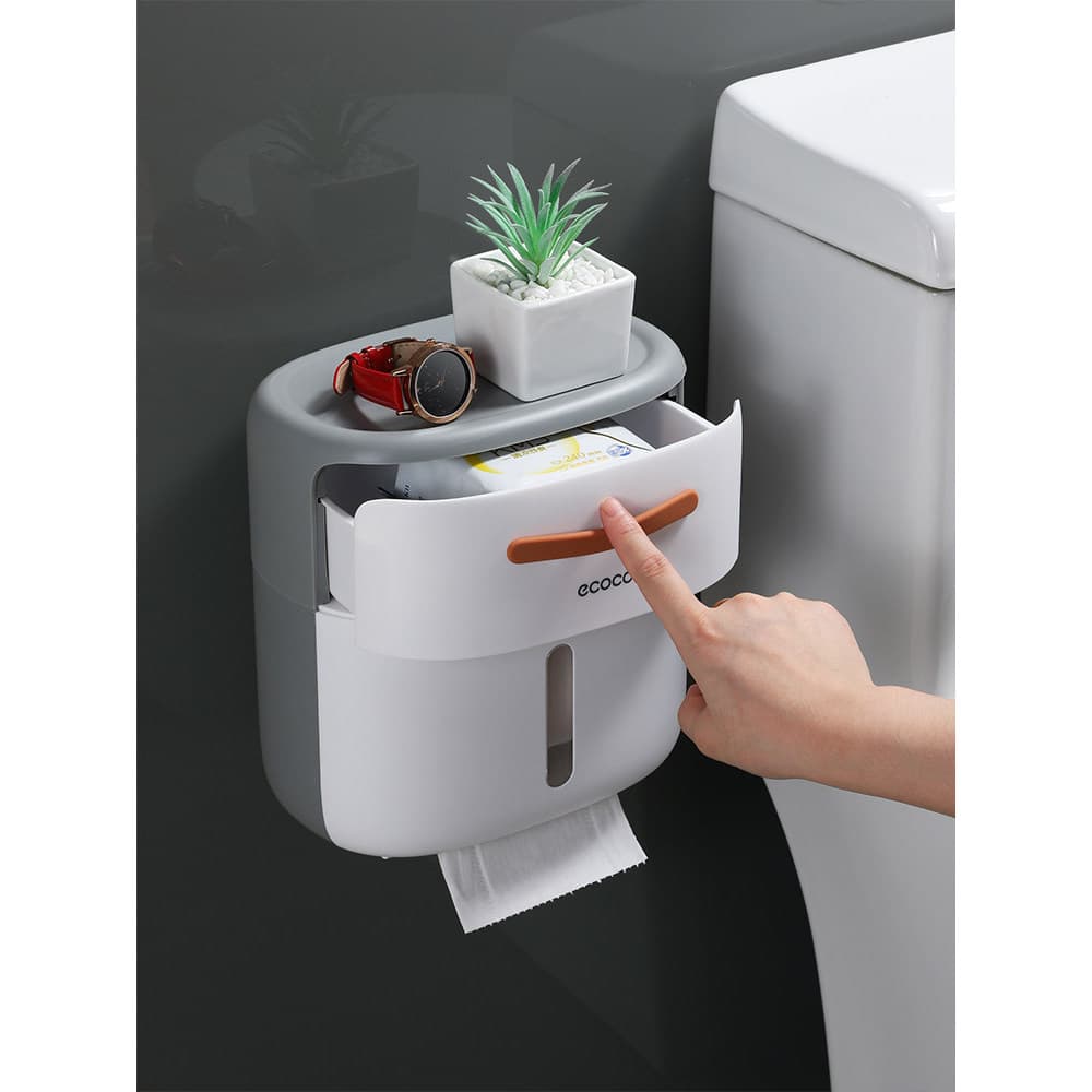 Caixa de tecido higiênico, armazenamento de papel higiênico, caixa de papel higiênico, rolo de papel, sem perfuração, à