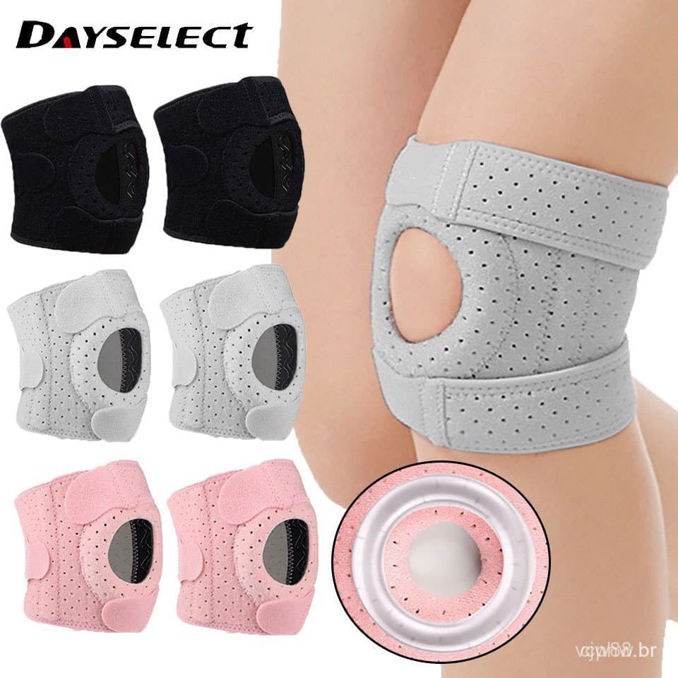 Joelheiras esportivas para pular corda e correr, joelheiras de silicone com absorção de impacto.