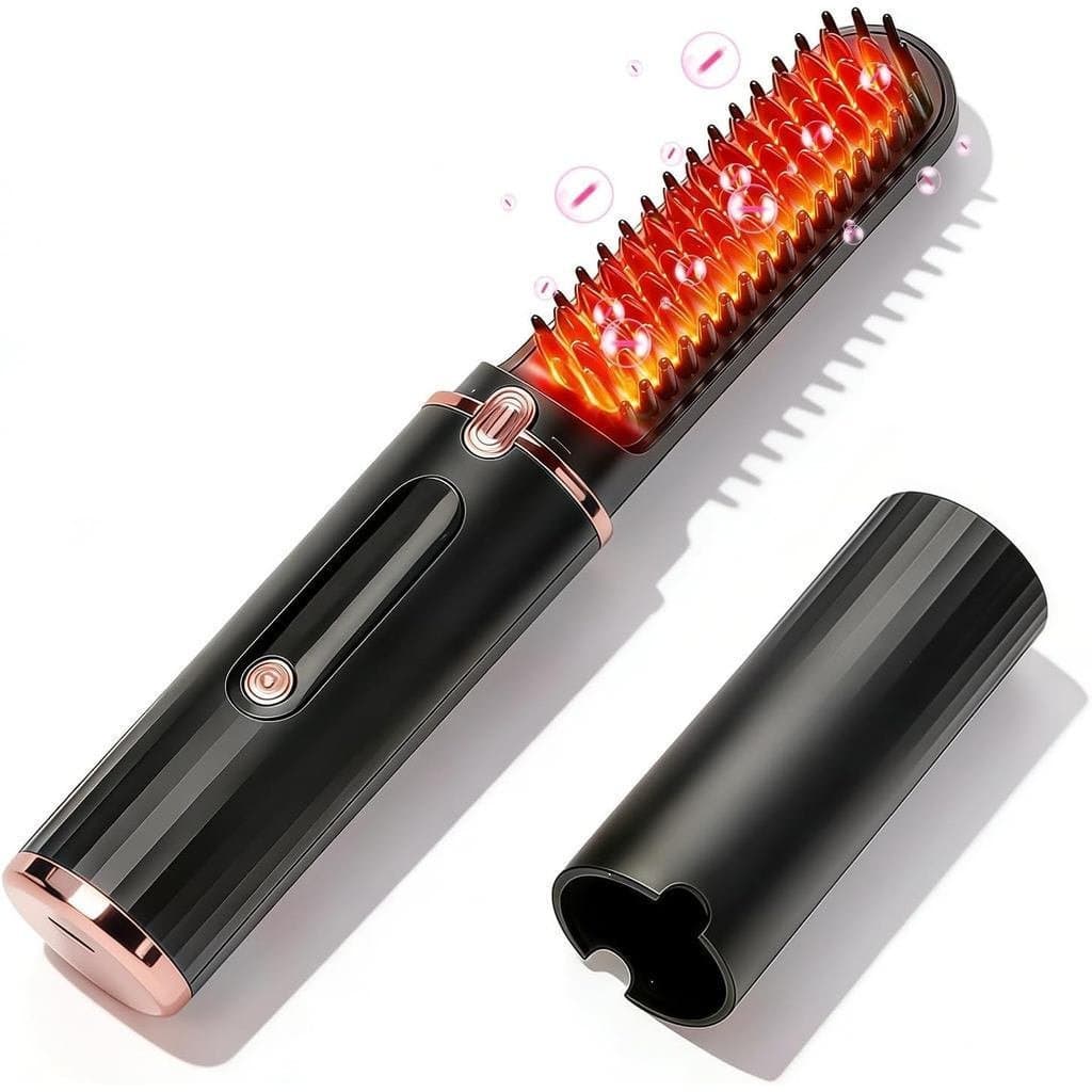 Escova Alisadora de Cabelo Sem Fio, Aquecimento Rápido, 4500mAh, Escova Quente Portátil com Tecnologia Iônica, 320 ℉ -39