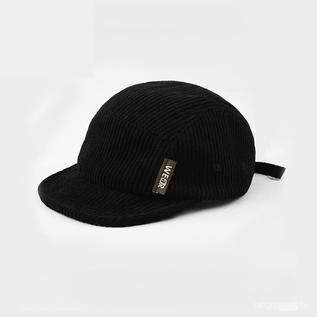 Praia Dia Corduroy 5 Painel Baseball Cap Aba Curta Trucker Hat Cotton Twill Clássico Retro Pai Hat para Homens Mulheres
