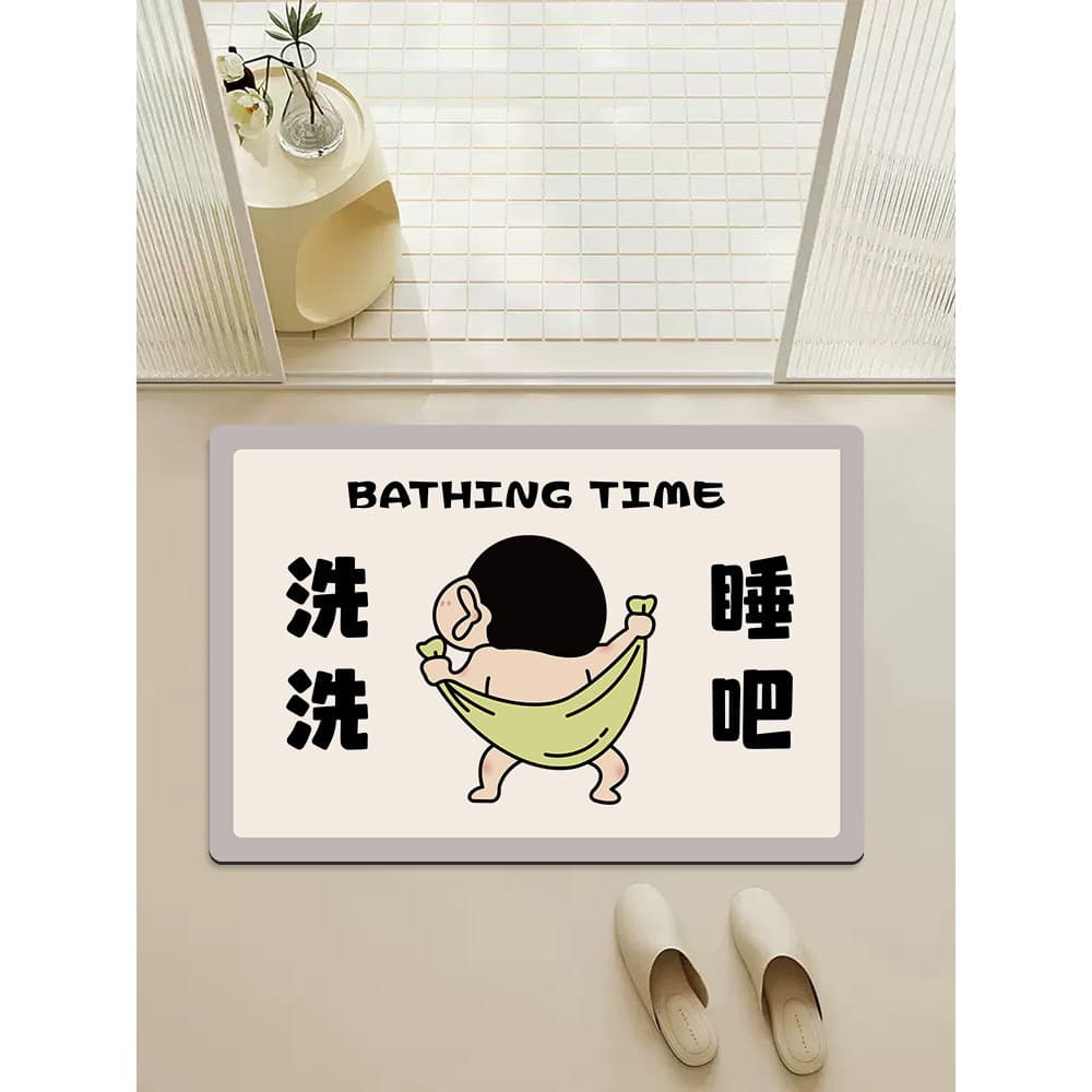 Bonito Shin-Chan tapete de chão higiênico absorvente de água de secagem rápida tapete de porta de entrada banheiro antid