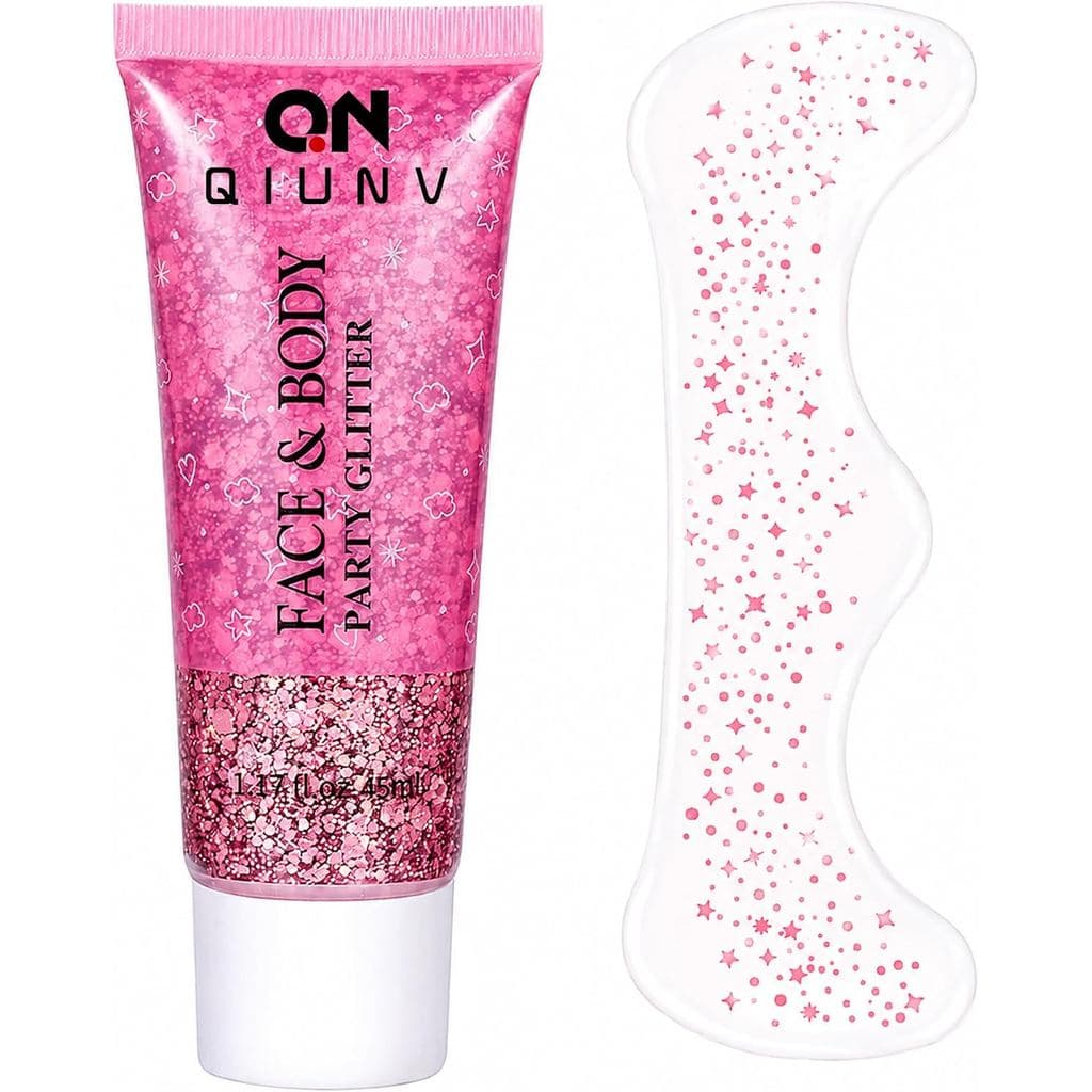 Kit de Glitter para Rosto e Corpo & Sardas Brilhantes Rosa - Glitter para Cabelo com Brilhos Intensos, Fácil de Aplicar