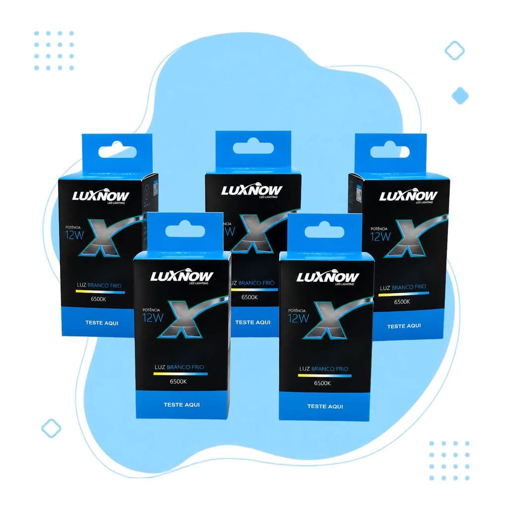 Kit 5 Lâmpadas Led Bulbo A55 12W 6500K Lux120 - Branco Frio
