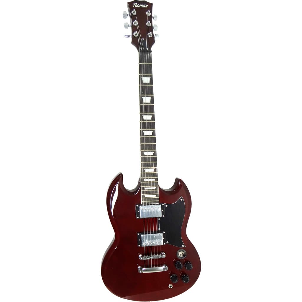 Guitarra Elétrica SG de Madeira Maciça Thomaz TEG 340 Vinho