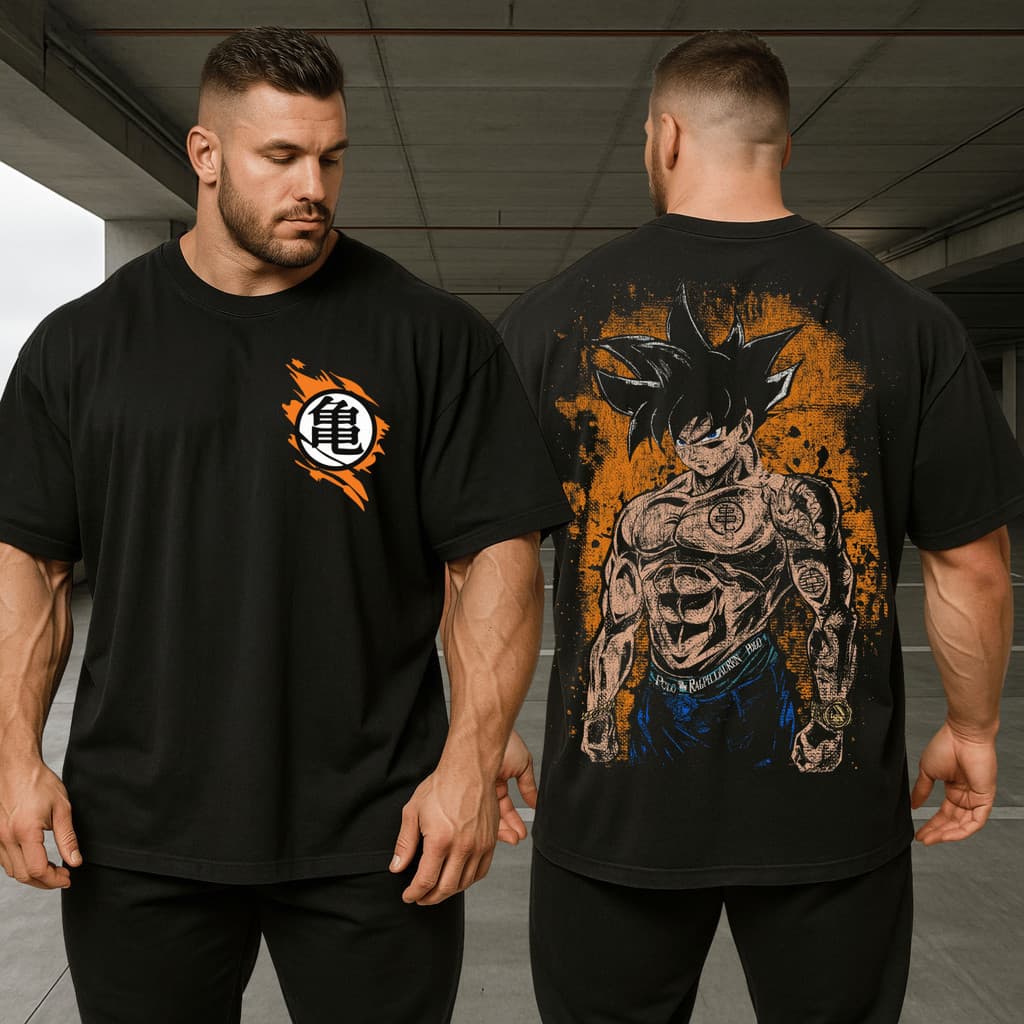 Camiseta Oversized Dragon Ball Z Goku Streetwear Masculina Estampa Anime