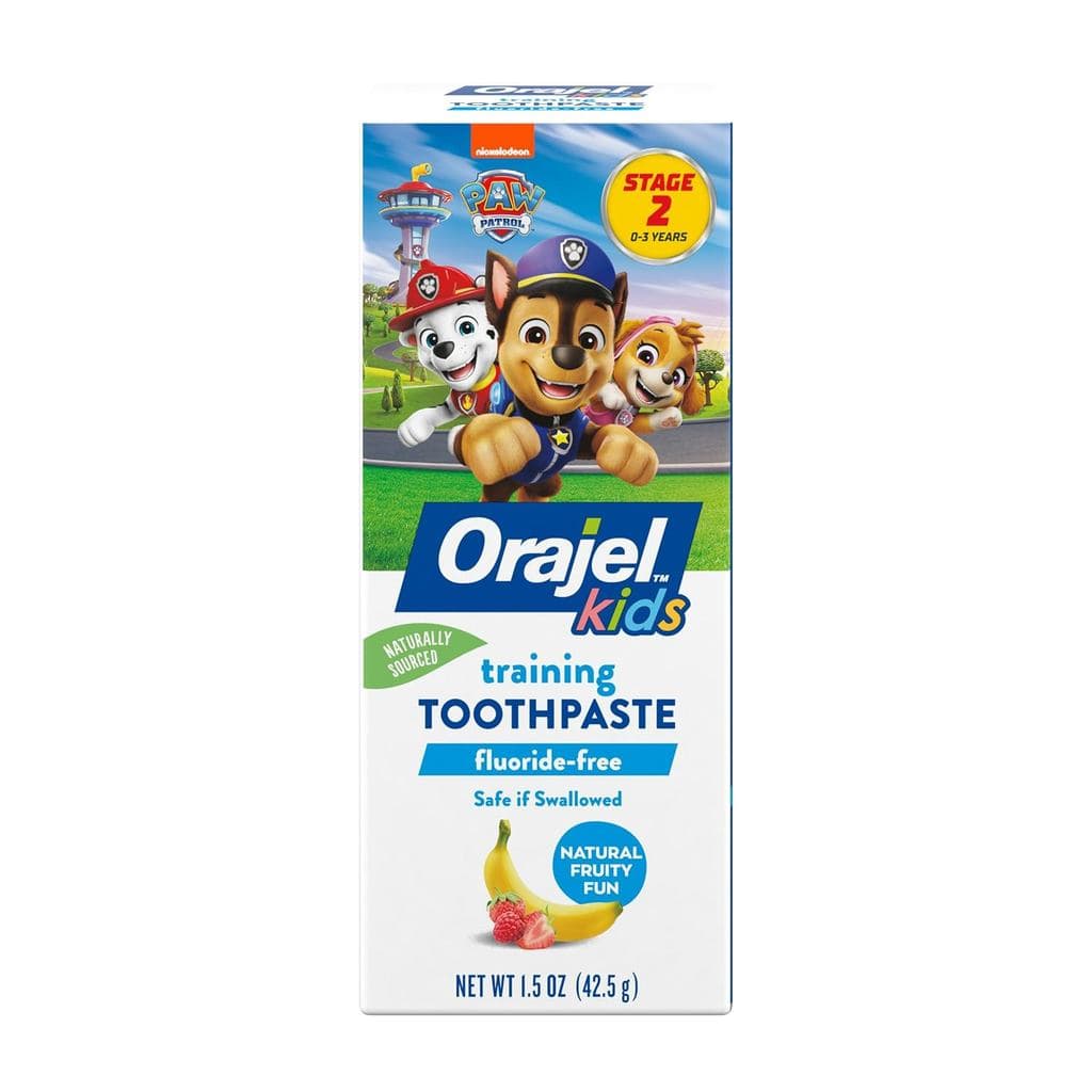 Pasta de Dente para Treinamento Orajel Kids Paw Patrol Sem Fluoreto, Sabor Divertido de Frutas Naturais # Recomendado po