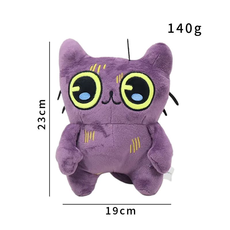 Boneca tostada gato mercadoria cinza jogo masculino gato de olhos grandes pelúcia de pelúcia
