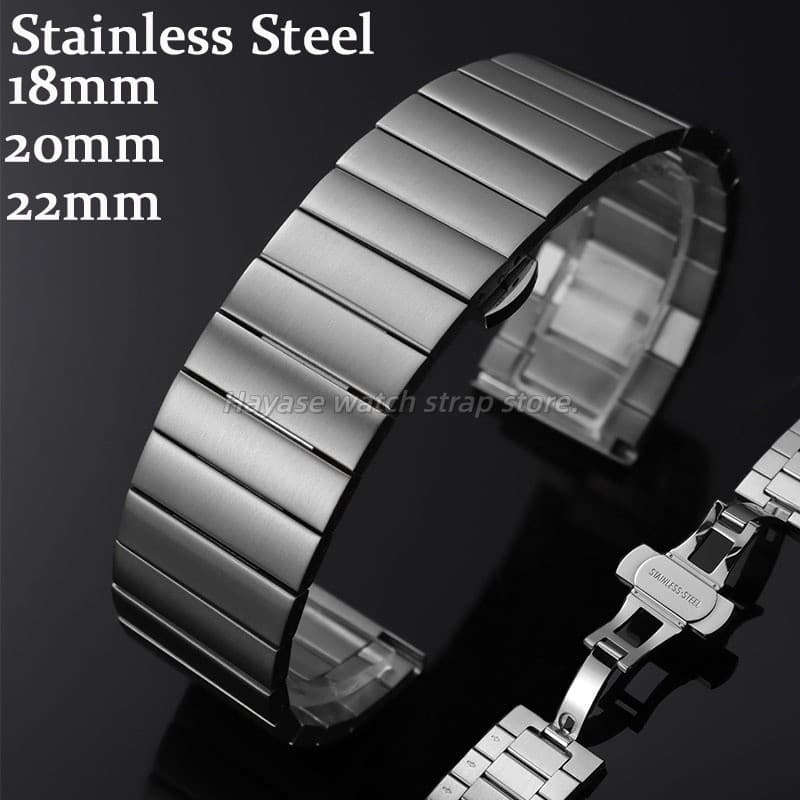 Liberação Rápida 18/20/22mm Pulseira De Aço Inoxidável Borboleta Fivela universal Relógio De metal Masculino Feminino Ne