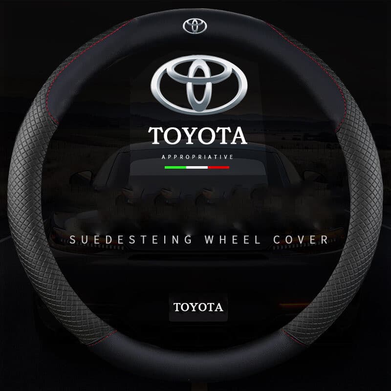 Capa de volante em fibra de carbono é adequada para capa de volante de couro Toyota, Toyota Vios, Corolla, Levin, Camry,