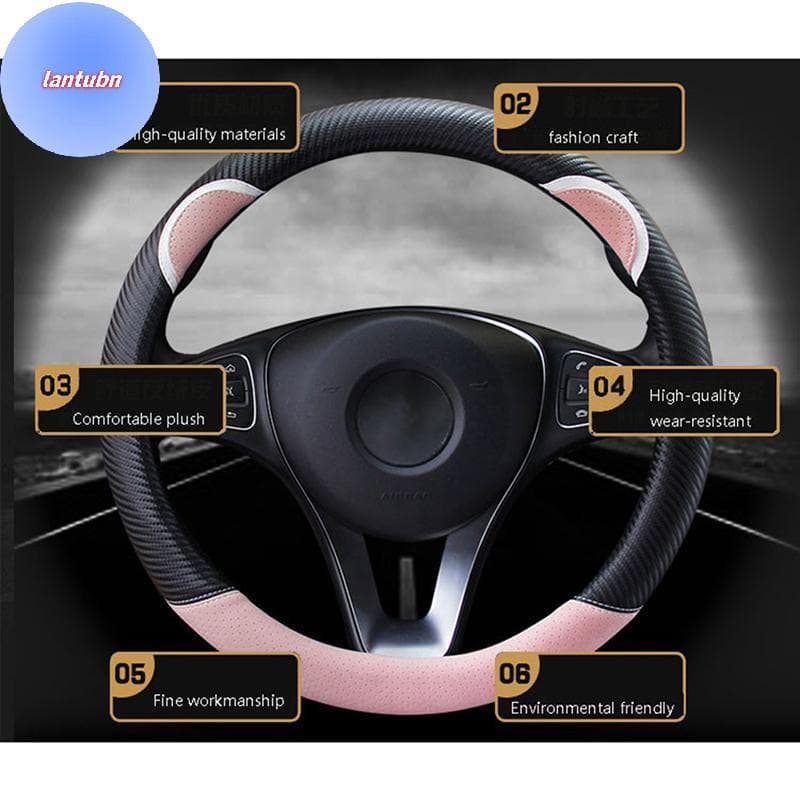 LANTUBN 38cm Elástico Quente Antiderrapante Capa De Roda 15 " Volante De Carro De Pelúcia Pequeno Monstro Estilo Acessór
