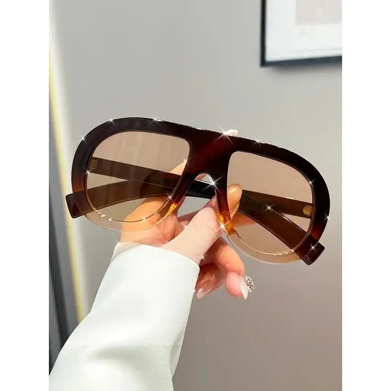 Óculos de Sol Femininos com Lentes Coloridas, Óculos de Sol Estilo 'Rich Girl', Óculos de Sol Ombre Modernos e Casuais p