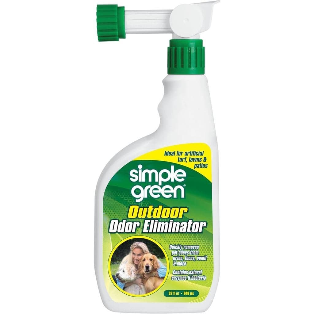 Eliminador de Odor SimpleGreen para áreas externas, ideal para grama artificial e pátios (pulverizador de 32oz com mangu