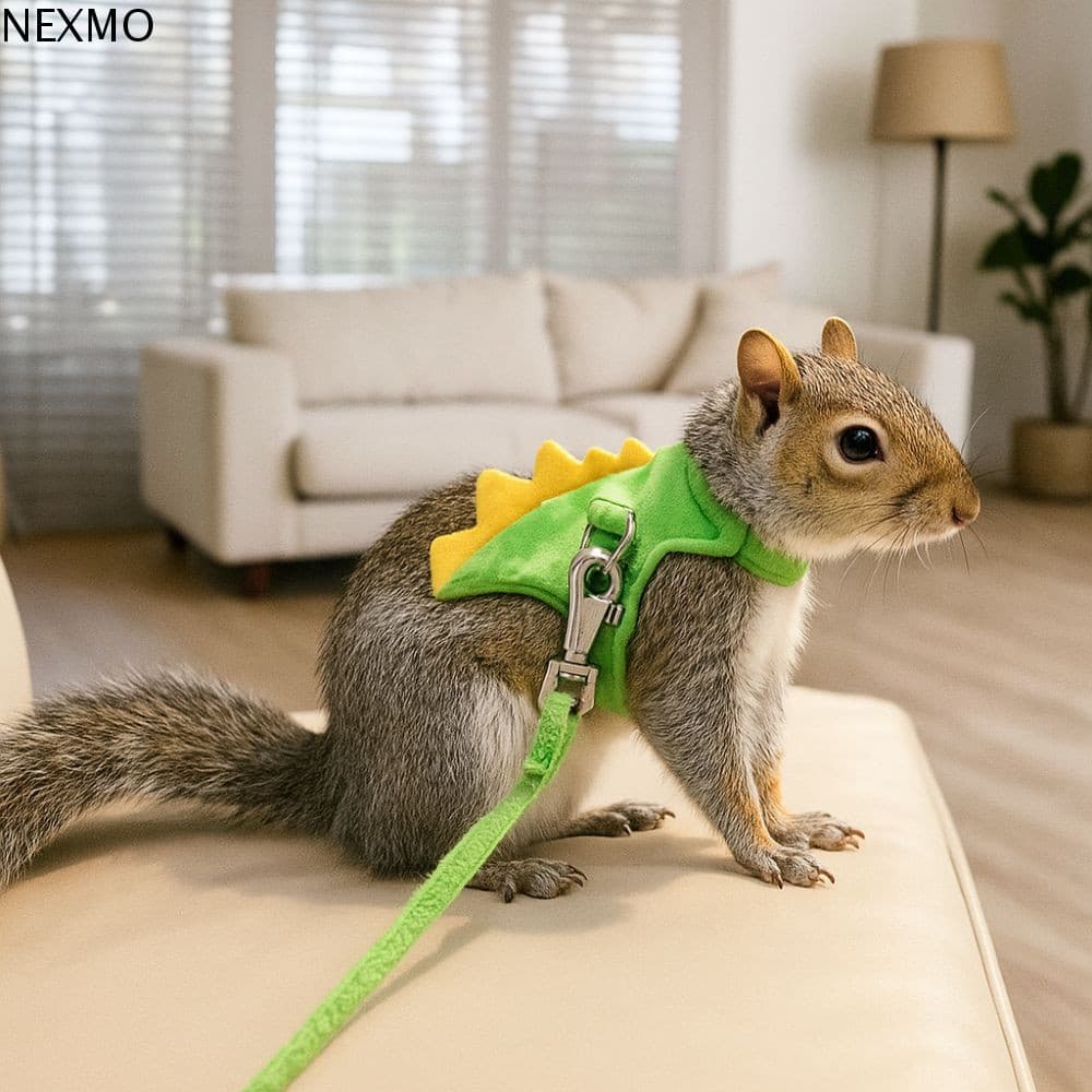 Trela De Arnês Para Animais De Estimação NEXMO , De Colete De Furão De Flanela Com Design De Dragão , Segurança Ajustáve