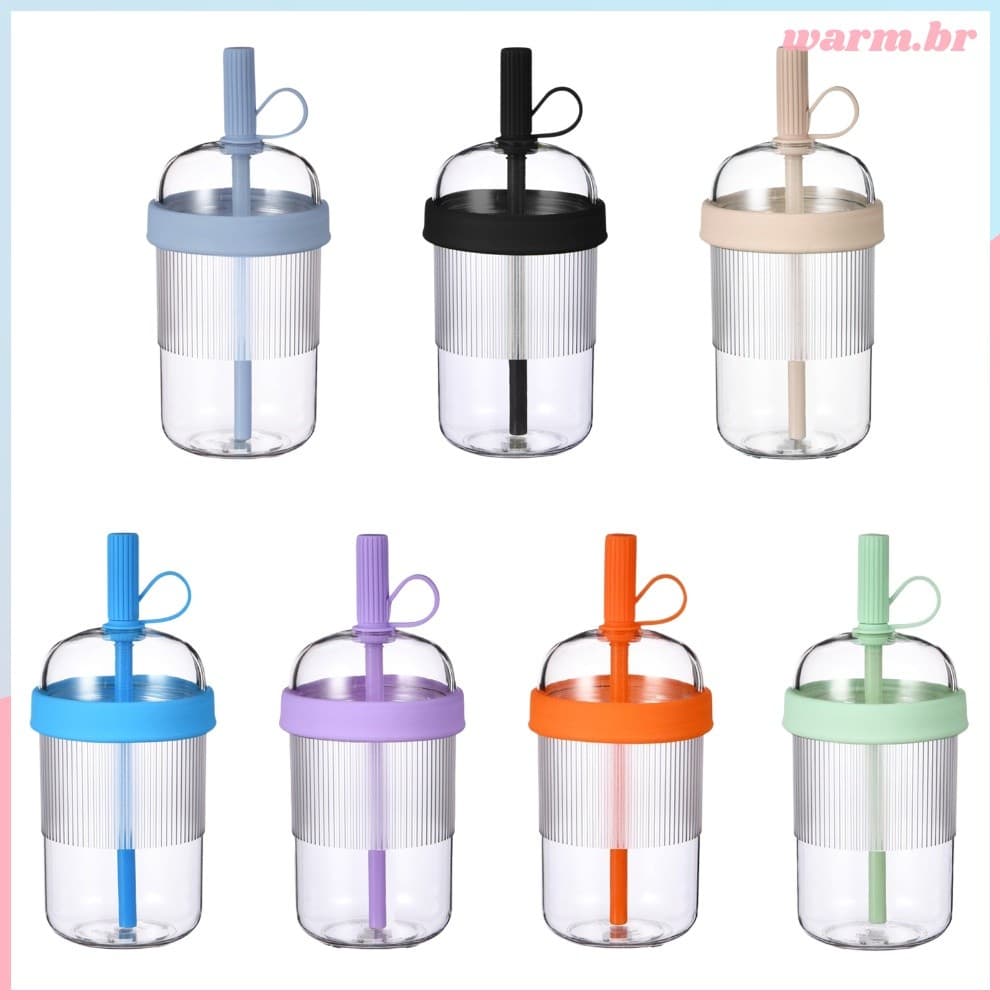 Xícara De Café Reutilizável De 540ml Com Tampa E Canudo Caneca Portátil Para Mulheres Homens Chá Leve [waroom.br]