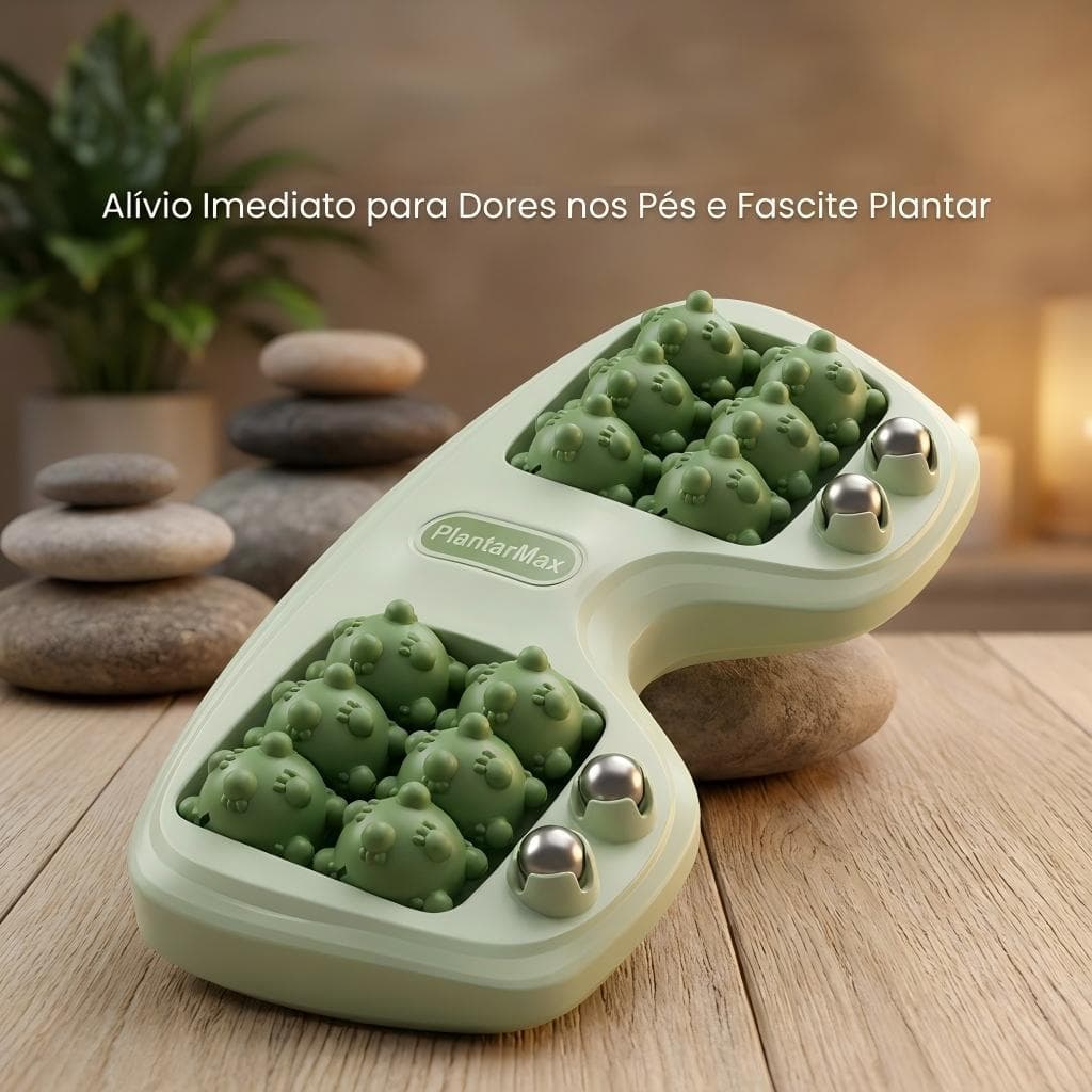 Rolo Massageador de Pés Duplo Massageador Relaxante Para Pés Com Rolos Anatômicos E Pontos De Pressão Uso DiárioPortátil