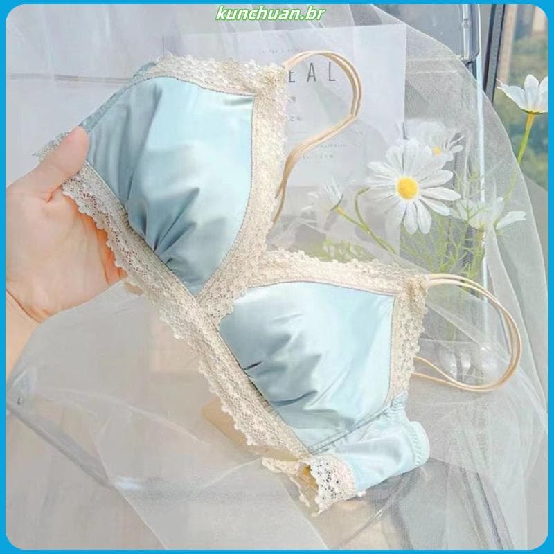 Triângulo francês copo roupa interior fina terno feminino seios pequenos reunidos puro desejo menina sem fio bonito suti