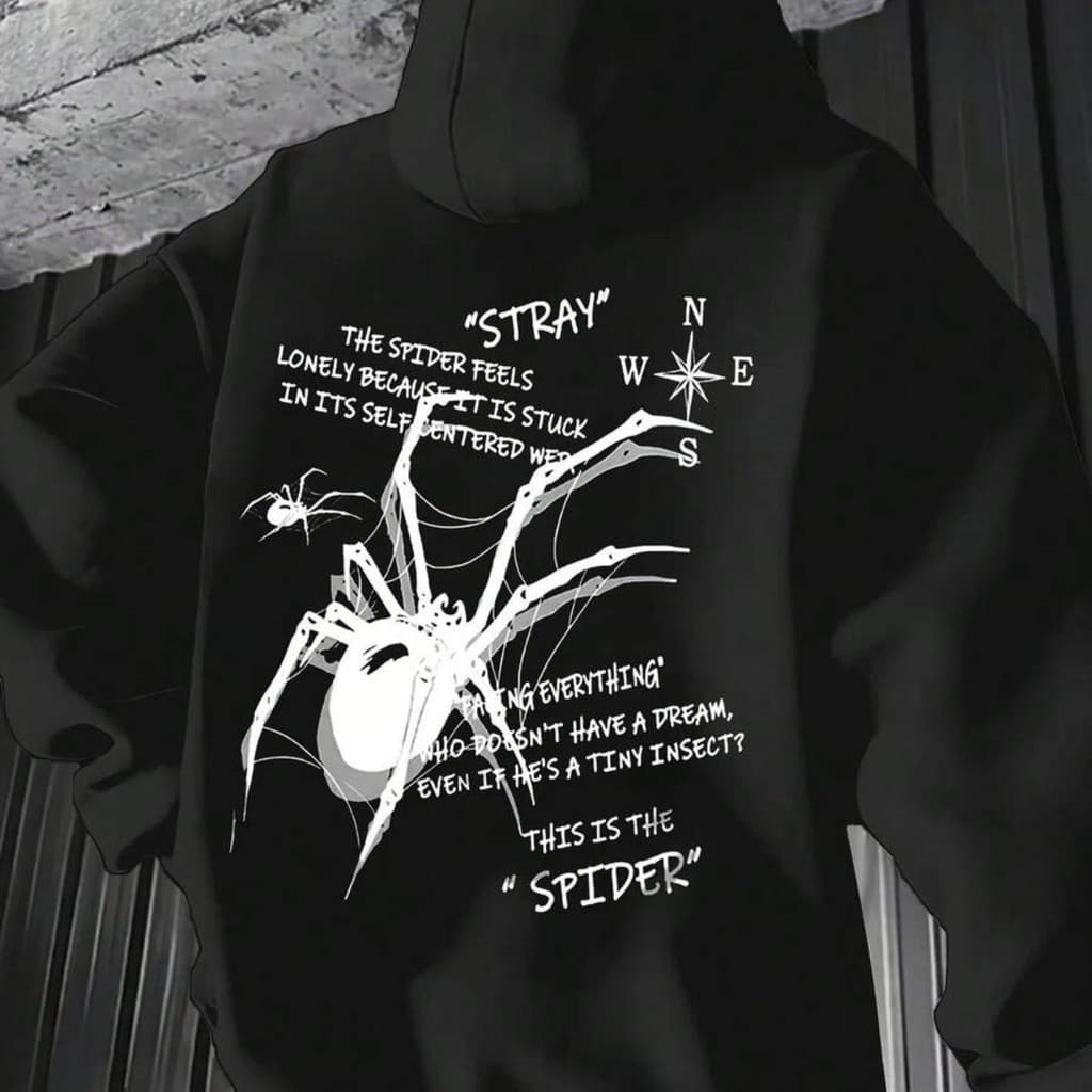 Moletom Masculino Streetwear Gótico Blusa De Frio Aranha Sombrio Unissex Feminino  Envio Imediato Varias Cores