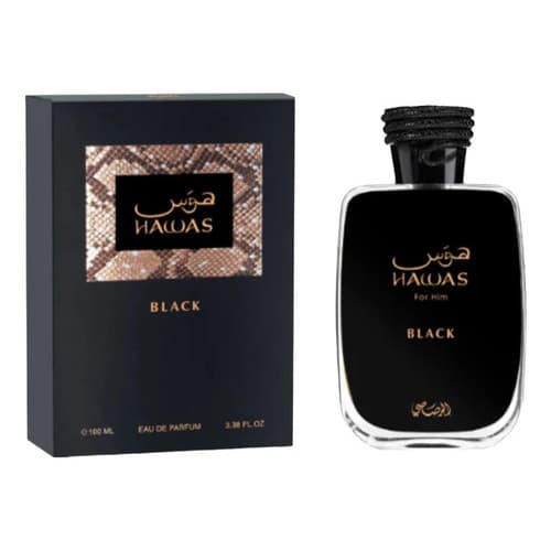 Perfume Hawas Black Rasasi 100ml Árabe Masculino Original
