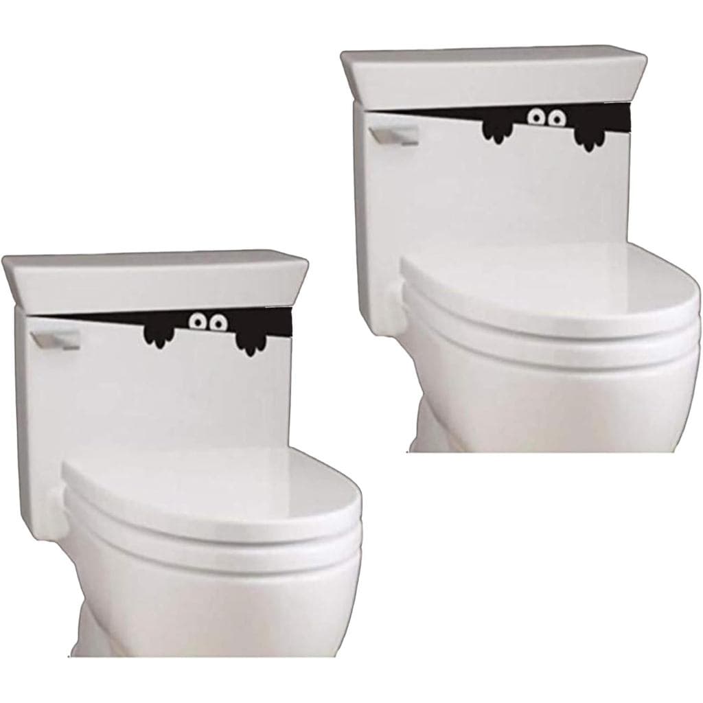 2 Peças Adesivo Decorativo Engraçado de Monstro 3D para Assento de Vaso Sanitário, Decalque Removível para Tampa de Vaso