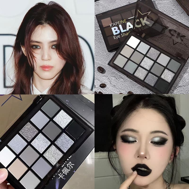 Capell 15 cores paleta de sombras Halloween cinza escuro maquiagem esfumaçado cosméticos novo fosco