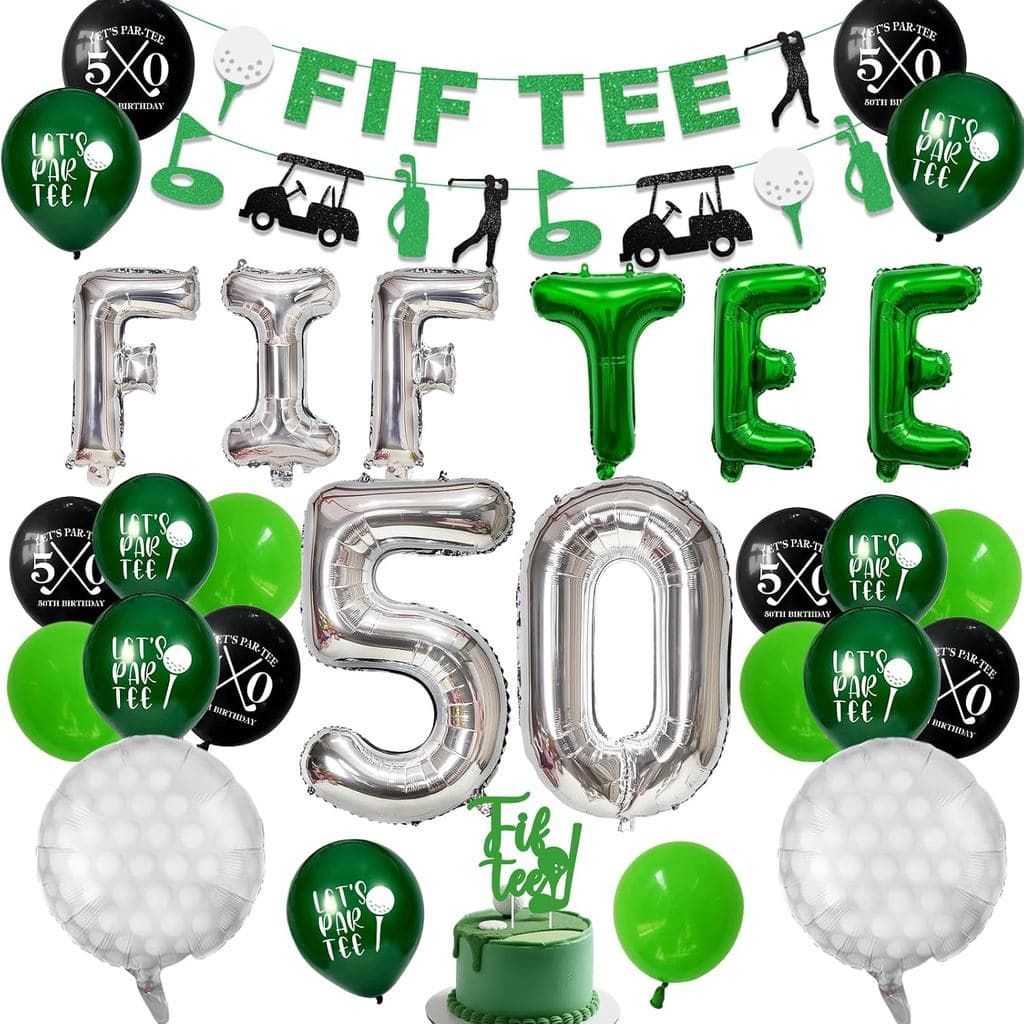 Decorações para o 50º Aniversário, Decorações para Festa de Aniversário com Tema de Golfe, Presentes para Homens com Bal