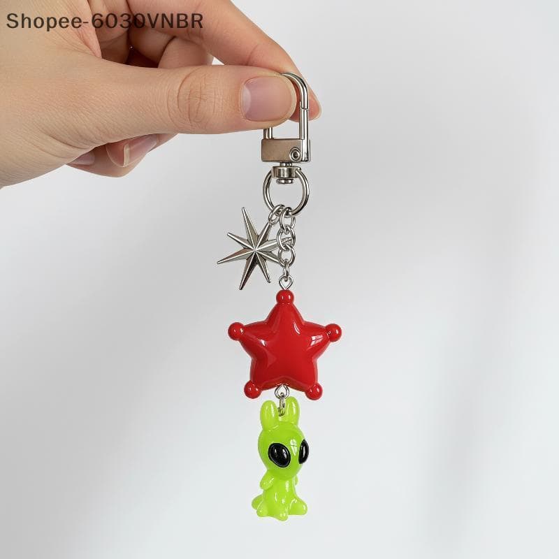 [QY] Chaveiro Alienígena Fofo Com Olhos Grandes , Bolsa De Desenho Animado , Pingente Para Fone De Ouvido Bapa , Decoraç