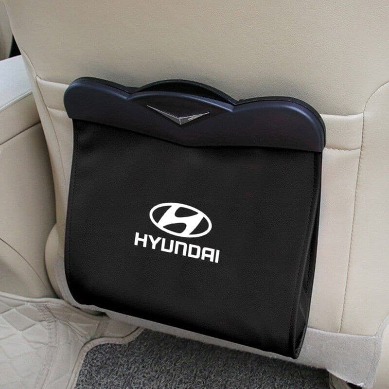 Lixeira Universal para Encosto de Banco de Carro, Organizador de Couro para Automóvel, Bolsa de Armazenamento para Hyund