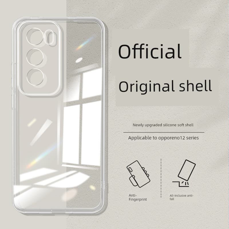 Adequado para capa de telefone oppoReno12 Reno12Pro transparente ultrafina oppo5G capa de Silicone Rone PJV110 com tudo
