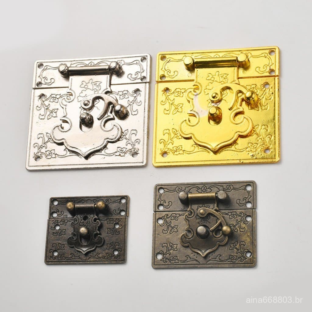 Acessórios de ferragens para caixas de embalagem, fecho quadrado para caixa de madeira vintage, liga de zinco antiga, ac