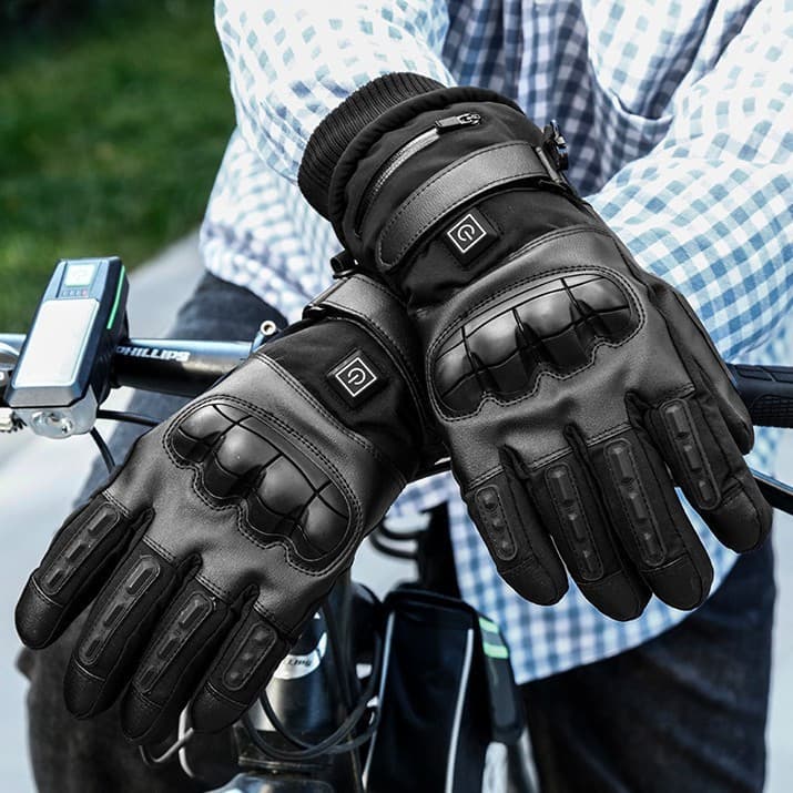 Luvas de inverno para motocicleta com aquecimento elétrico, luvas de ciclismo esportivas ao ar livre com aquecimento de