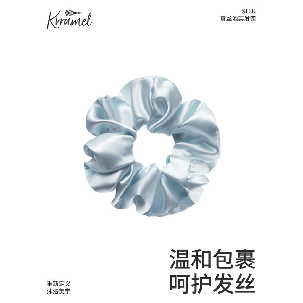 KRRAMEL laço de cabelo de seda amoreira 22MMm novo estilo bandana Puff laço de cabelo feminino High-End caixa de present