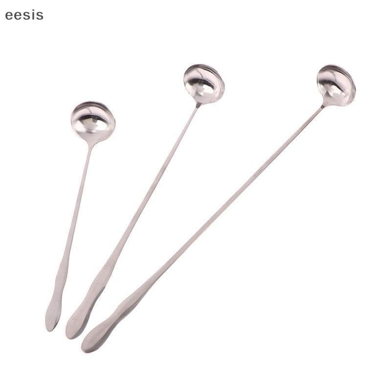 eesis 1 Peça De Aço Inoxidável Alça Longa Colher De Agitação Criativa Sorvete Sobremesa Cotail Café Chá Mistura Talheres