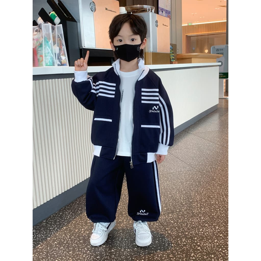 Menino jaqueta terno 2026 novo estilo moda roupas infantis menino esportes Cardigan Sweatpants menino bebê moda primaver