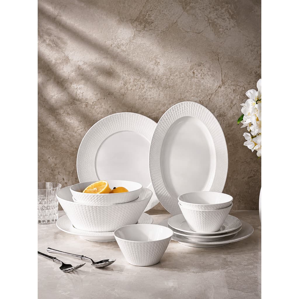 IMhouse placa branca High-End Underglaze cor talheres simples cerâmica tigela de arroz rasa placa plana doméstica