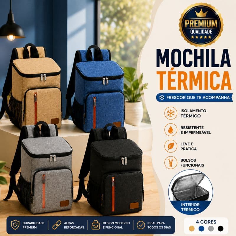 Mochila Térmica 20L para Praia Camping Piquenique Pesca Bebidas Alimentos Bolsa Cooler Térmico