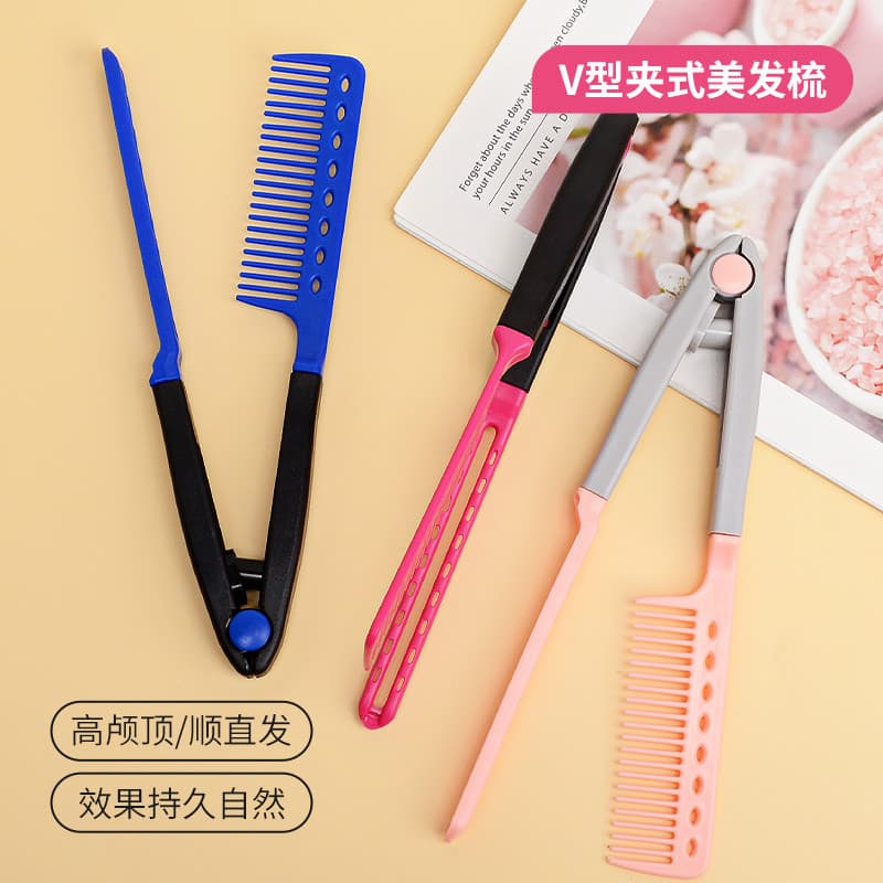 Shangyi pente de estilo de cabelo encaracolado, pente alisador de cabelo de pêra, pente de ondulação de cabelo liso, dob
