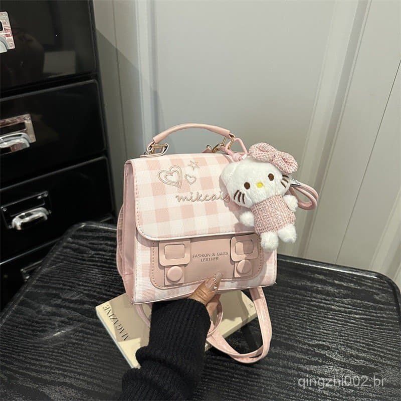 Mochila de duas alças altamente elegante e simples, bolsa transversal de moda primavera para estudantes e viagens, bolsa