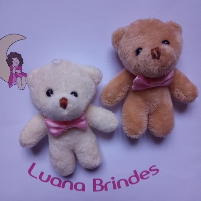 Mini Ursinho de Pelúcia Caramelo - 8cm x 7cm Pacotes com 6 ursinhos