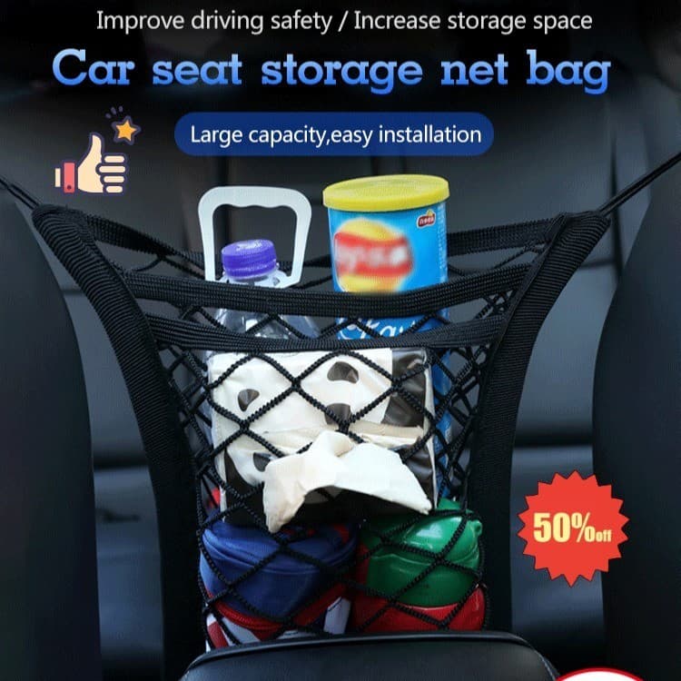 【Universal】Organizador de Carro Rede de Armazenamento para Assento Bolsa/Carro