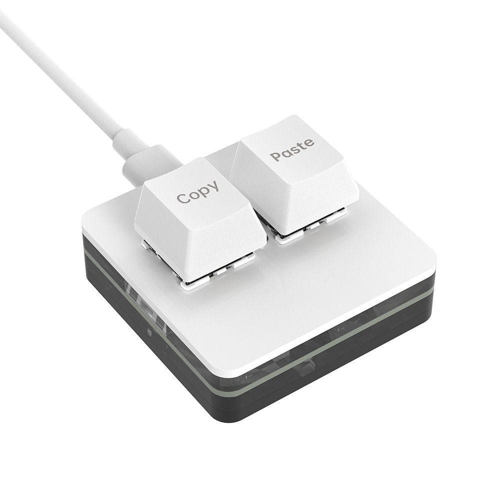FTARLY Mini Teclado Personalizado De 2 Teclas , De Pasta De Cópia Acrílica Com Interruptor Vermelho , Chave Mecânica ,