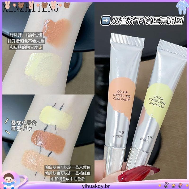 4359 Coleção People XIZENG Creme Líquido de Duas Cores Laranja Bege Laranja Vermelho Iluminador Líquido de Mudança de Co