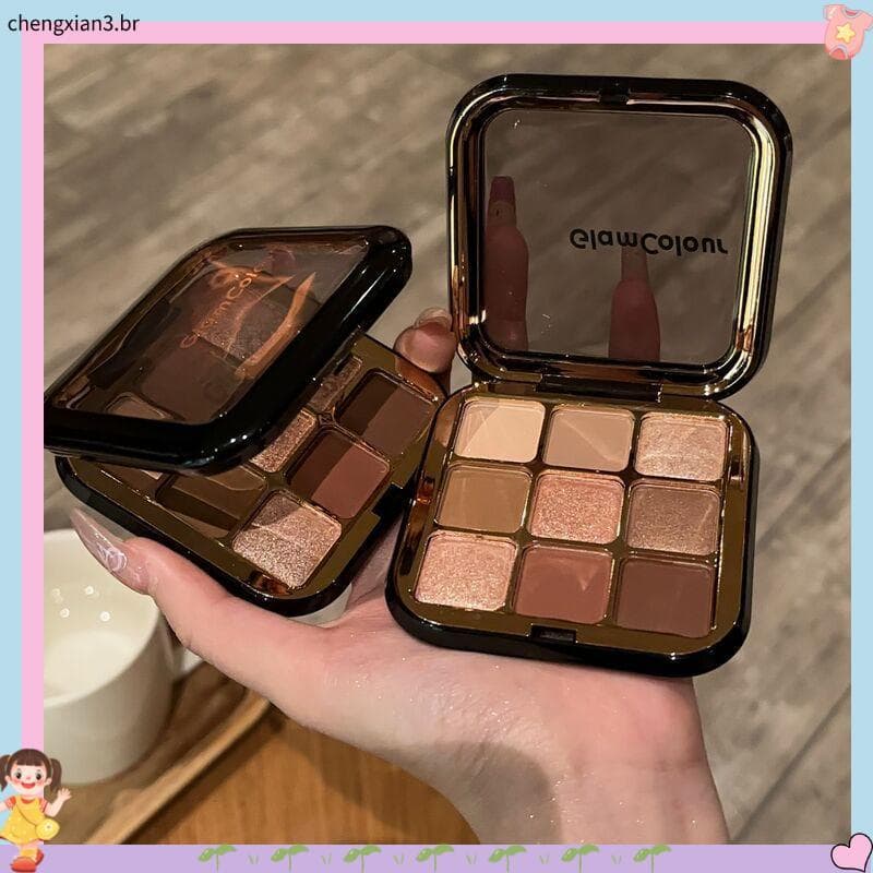 GLAMCOLOUR Paleta de sombras de nove cores Uma paleta multiuso fosca perolada paleta multifuncional sombra não @-