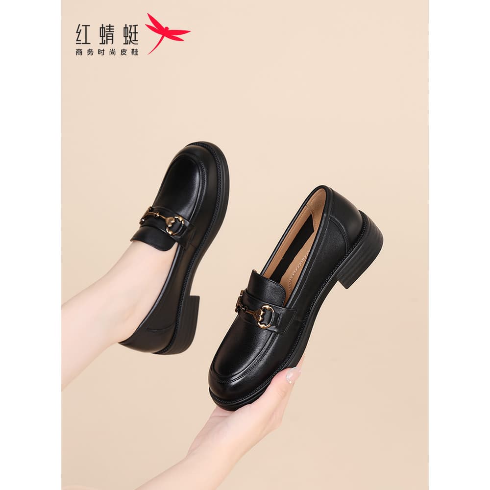 Libélula vermelha estilo dinheiro antigo sapatos femininos deslizamento em sapatos de couro ervilhas mocassins femininos